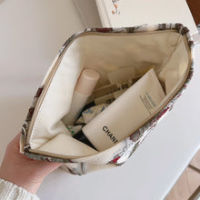 Load image into Gallery viewer, Green &amp; Red Floral Make-Up Bag
