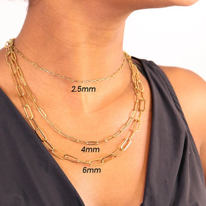 Stainless Steel Paperclip Necklace - 4mm